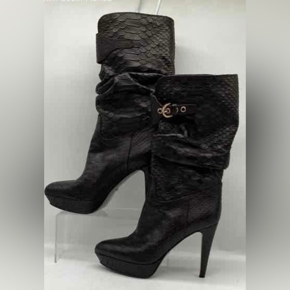 $2295 SERGIO ROSSI RARE Python Leather Dark Brown Lux Boots Shoes Heels 37.5 7.5 - Picture 11 of 13